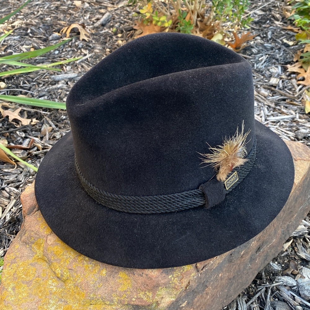 Dobbs Genuine Fur Felt Hunter Mountain Hat in Black